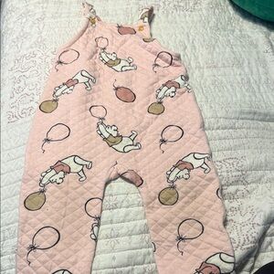 H&M Pink Quilted Winnie The Pooh & Balloon One-Piece Bodysuit